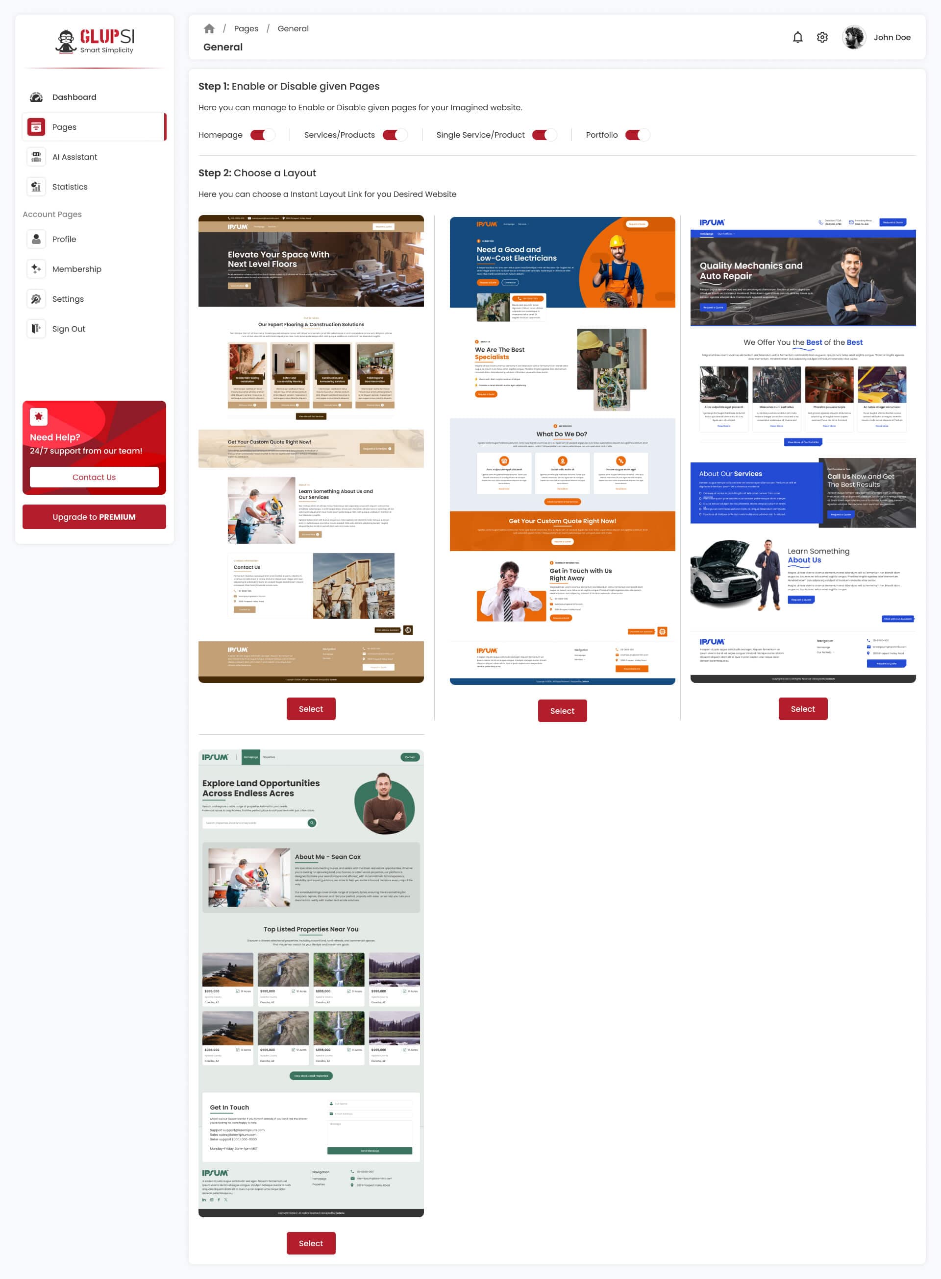 Customizable Landing Pages