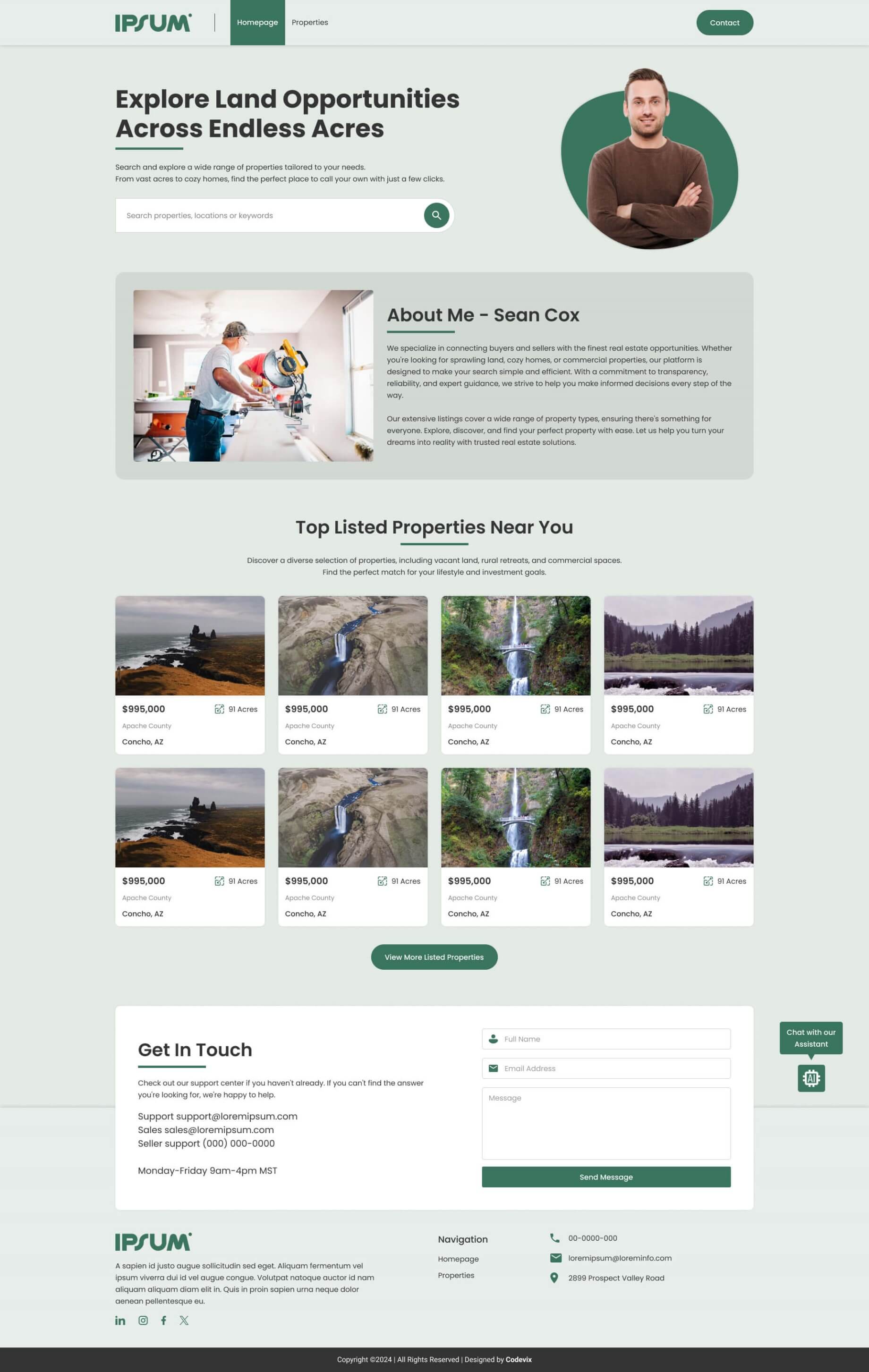 Explore Land Opportunities website screenshot